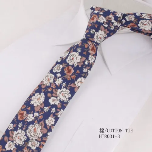 Fashion new cotton floral designs casual neckties slim men tie