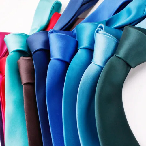 Wholesale satin colorful polyeser men fashion ties for business necktie