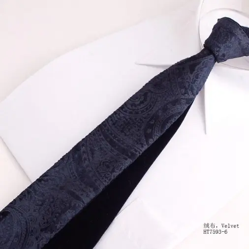 Fashion new designs for velvet fabric slim tie men custom velvet winter necktie