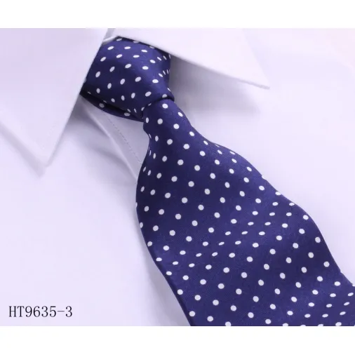High quality digital printed silk men luxuty tie small dot designs necktie