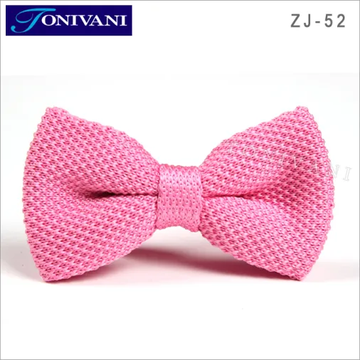 Hot Sale Plain Color Mens Knitted Tie Bow