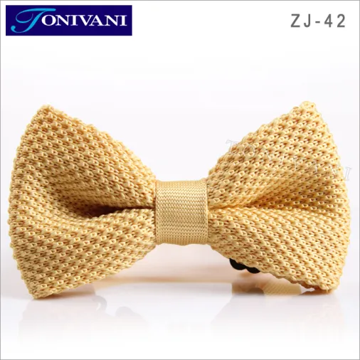 Gorąca sprzedaż Plain Color Mens Knitted Tie Bow