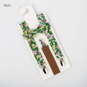 مجموعة ربطة عنق وحمالة مصنوعة يدويًا من القطن بنسبة 100٪ بالجملة