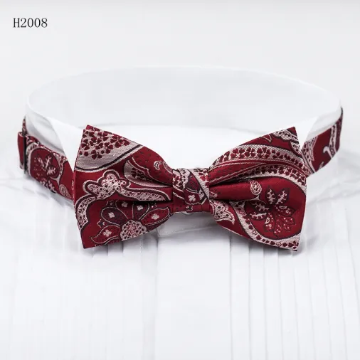 100% Silk Handmade Popular Red Bow Tie