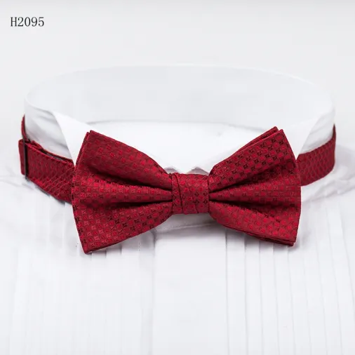 100% Silk Handmade Popular Red Bow Tie