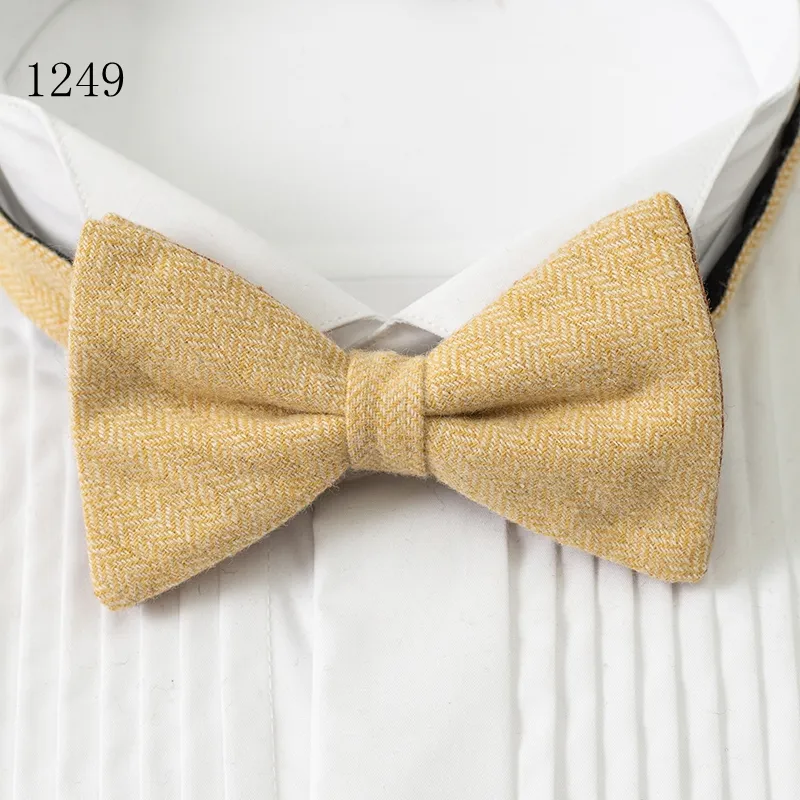 yellow wool bow tie