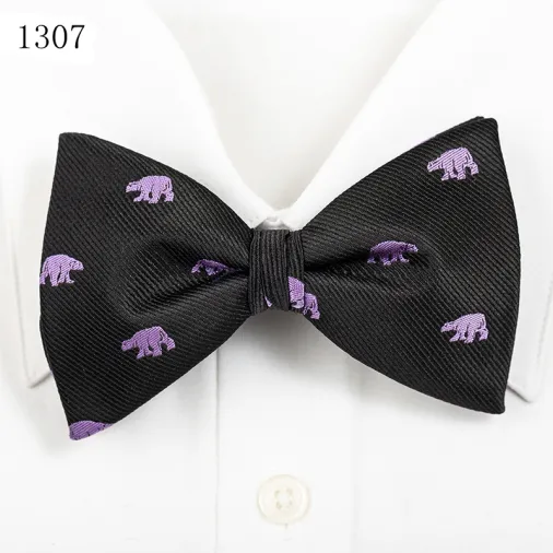 Wholesale woven polyester floral bow tie vegetable fruit cheap bow tie animal bowtie
