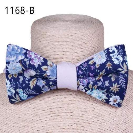 Fashion Reversible designs Wedding Bow Tie For Men Fashion Plain Color With Floral Bridegroom Groomsman Bow Tie