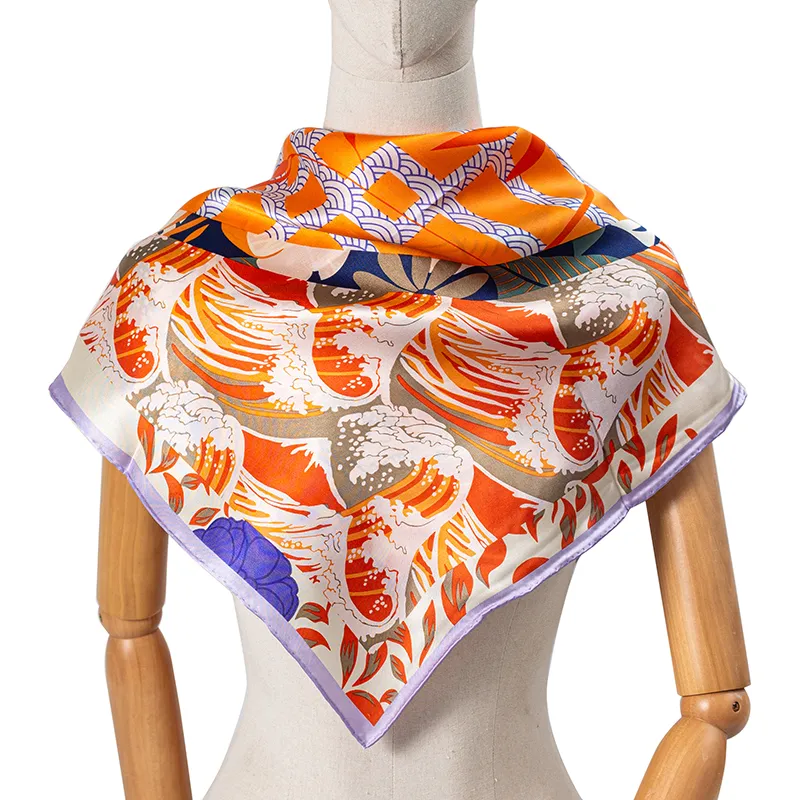 orange luxury silk scarf