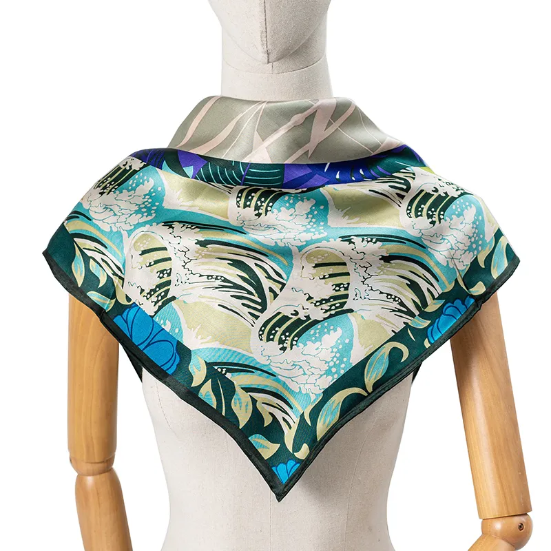 green luxury silk scarf