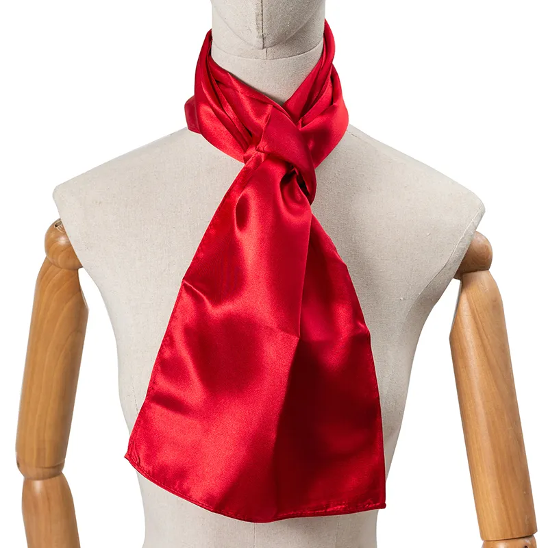 red plain silk scarves in bulk