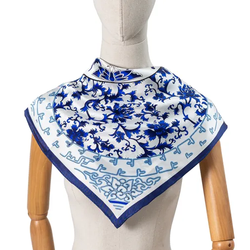 Impresión digital de la bufanda de seda de las mujeres al por mayor de los 90cmx90cm