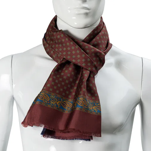 Custom Latest Designs Long Silk Scarf For Men