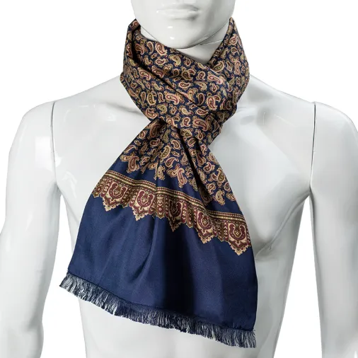 Bufanda de seda larga de últimos diseños personalizados para hombres