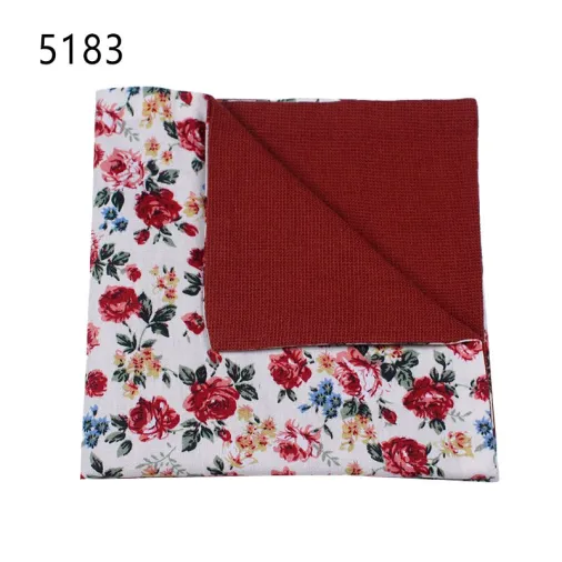 Wholesale cotton reversible pocket square custom handkerchief