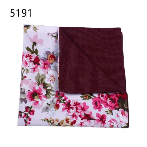 Wholesale cotton reversible pocket square custom handkerchief