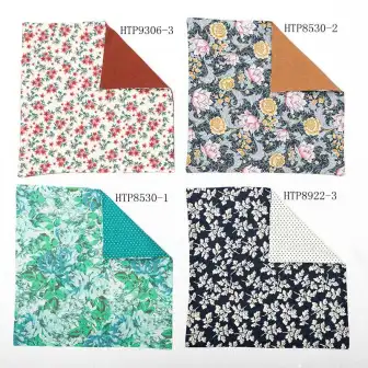 Custom popular 100% cotton flower pocket square suit accessories for men