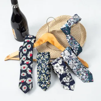Wholesale High Quantity Colourful Floral Cotton Casual Necktie Wedding Necktie Mens Tie