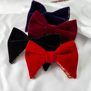 Custom Fashionable Cotton Soft Velvet Bow Tie
