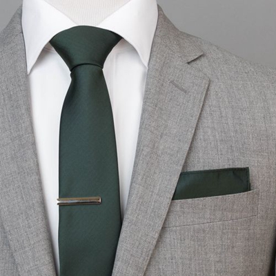 Grey tux sale green tie