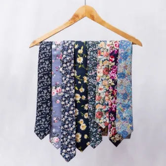Wholesale High Quantity Floral Cotton Casual Necktie  Mens Ties Neck Ties For Men