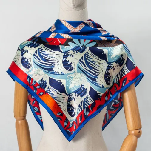 Klassieke nieuwe ontwerpen digitale afdrukken vrouwen zijden vierkante sjaal