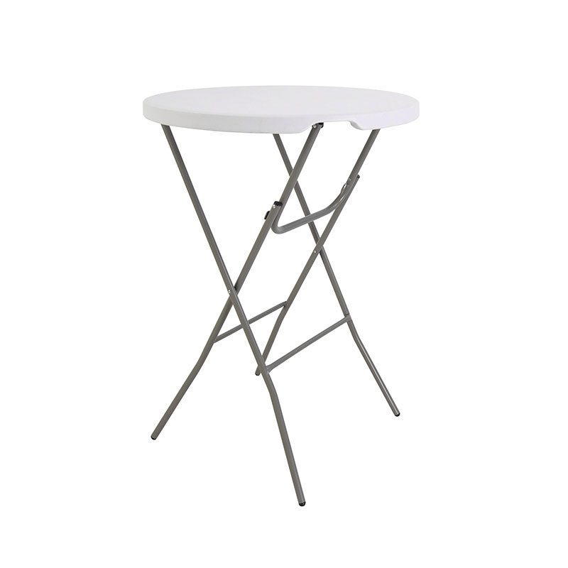 Round Granite White Plastic Blow Molded Folding Table