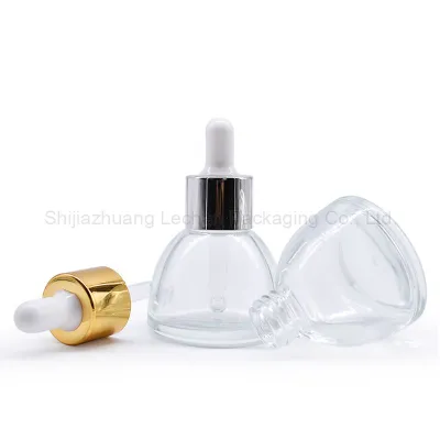 Huile essentielle de luxe 20 ml 30 ml Utilisez des flacons compte-gouttes en verre transparent