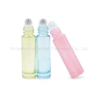 Low Price Colorful Glass Roll on Bottles with Roller Ball Lids