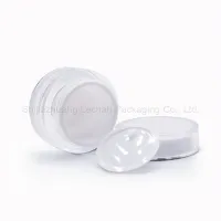 厂家供应白色带盖螺旋盖塑料化妆品罐