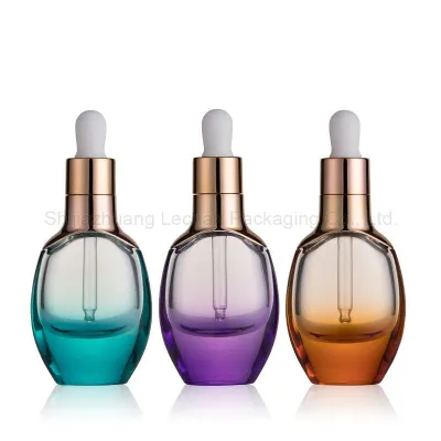 Bottiglie di olio essenziale di lusso Bottiglie di vetro trasparente con tappo in alluminio