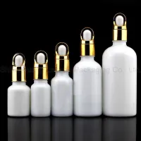 Hot sale white porcelain glass cosmetic packaging essential oil bottle