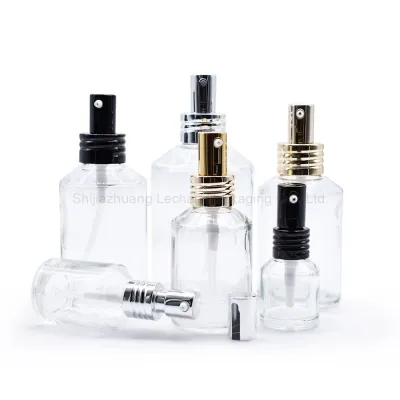 Free samples amber green blue clear glass bottle with lids luxury perfume bottle