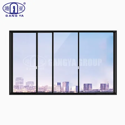نافذة انزلاقية من الألومنيوم النحيفة ذات ثلاثة نوافذ 125 سلسلة انزلاقية رفيعة