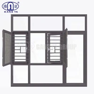 Vidrio de aluminio de buena calidad Vidrio de ventana abatible doble Serie 120