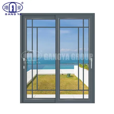 Luxury Heavy Duty Top Quality Hotel 2.0mm Thickness Aluminum Framed Glass Slide Main Gate Door 50 Series