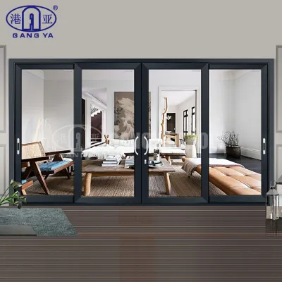 Luxury Heavy Duty Top Quality Hotel 2.0mm Thickness Aluminum Framed Glass Slide Main Gate Door 50 Series