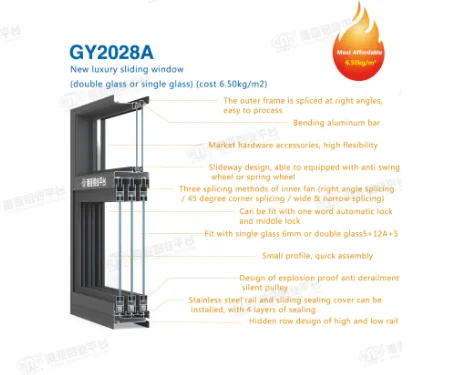 High Quality Aluminium Sliding Window 2028A Series