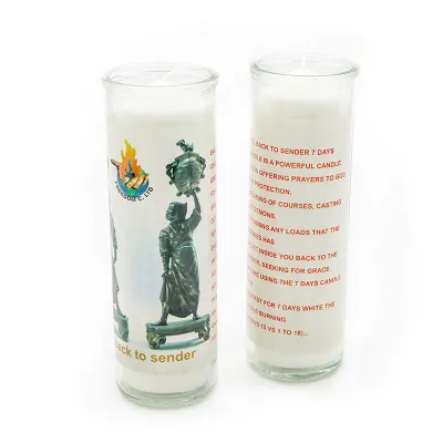 Bougie en verre commémorative de l'église religieuse de 7 jours