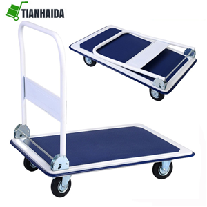 Warehouse Platform Hand Trolley Steel Folding Heavy Duty Platform Hand Truck Cart  PH150