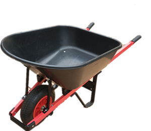 WB7801 Garden Lawn Rolling Cart Carrier Rubber Grips Poly Tray Contractor Wheelbarrow