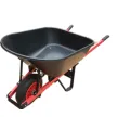 WB7801 Garden Lawn Rolling Cart Carrier Rubber Grips Poly Tray Contractor Wheelbarrow