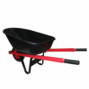 WB7801 Garden Lawn Rolling Cart Carrier Rubber Grips Poly Tray Contractor Wheelbarrow