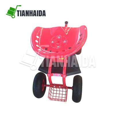 TC4501C Garden Cart Rolling Work Seat with Tool Tray Wagon Scooter 