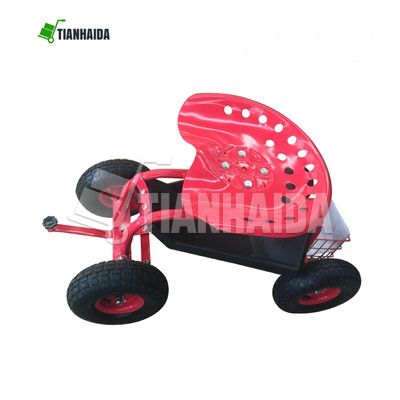 TC4501C Garden Cart Rolling Work Seat with Tool Tray Wagon Scooter 