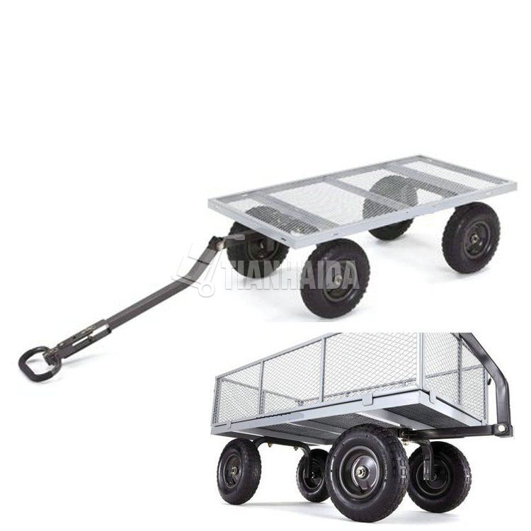 Heavy-Duty Steel Yard Dump Wagon Utility Cart with Removable Sides GOR1000