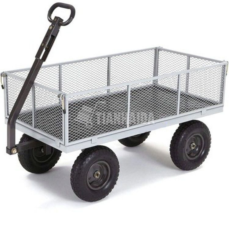 Heavy-Duty Steel Yard Dump Wagon Utility Cart with Removable Sides GOR1000