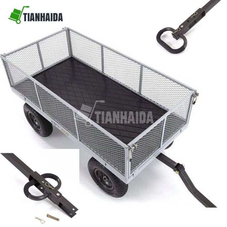 Heavy-Duty Steel Yard Dump Wagon Utility Cart with Removable Sides GOR1000