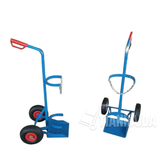 Iron single oxygen tank moving trolley oxygen tank hand truck cylinder