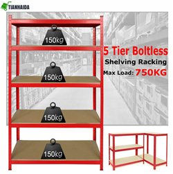 5 Tier Heavy Duty Garage Adjustable Warehouse Metal Shelving Racks Storage Rack THD-S15073